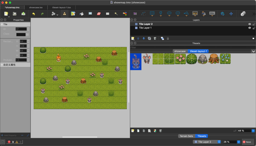 整理后的 SpriteSheet 导入 Tiled